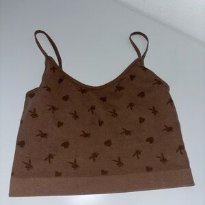 PacSun Brown Heart Patterned Camisole